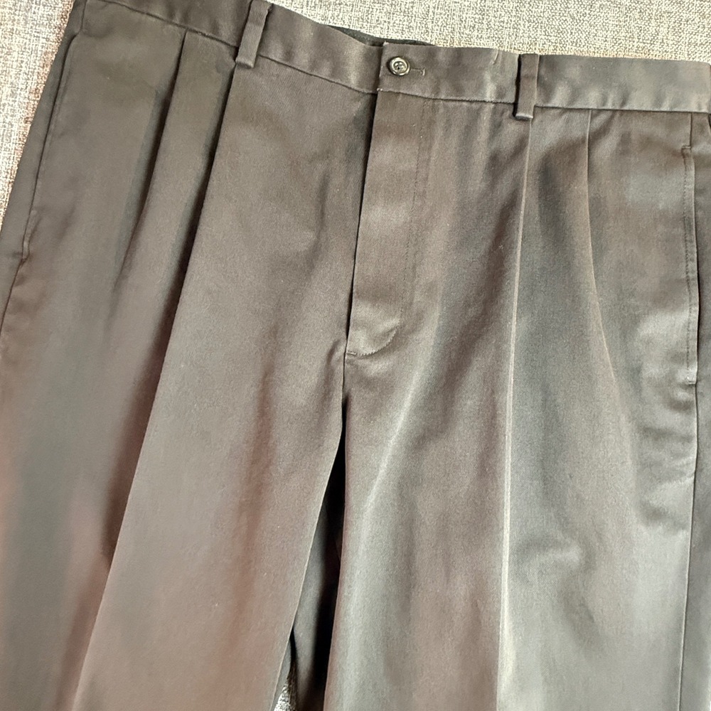 Mens Brooks Brothers Pant | Size 38  (fit 37) Brown Chino Elliot Pleated Cuffed